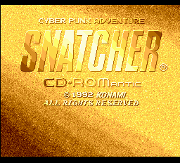 Snatcher - CD-ROMantic Title Screen